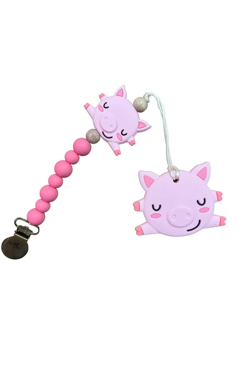 Teether and clip piggy