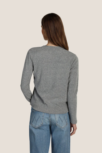 COZY RIB CREWNECK IN BLACK BACK VIEW