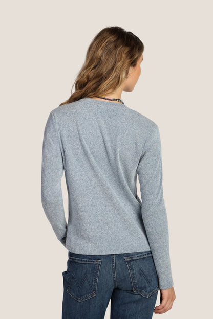 COZY RIB CREWNECK IN DENIM BACK VIEW