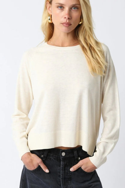 NATALIE SWEATER IN CREAM FRONT VIEW