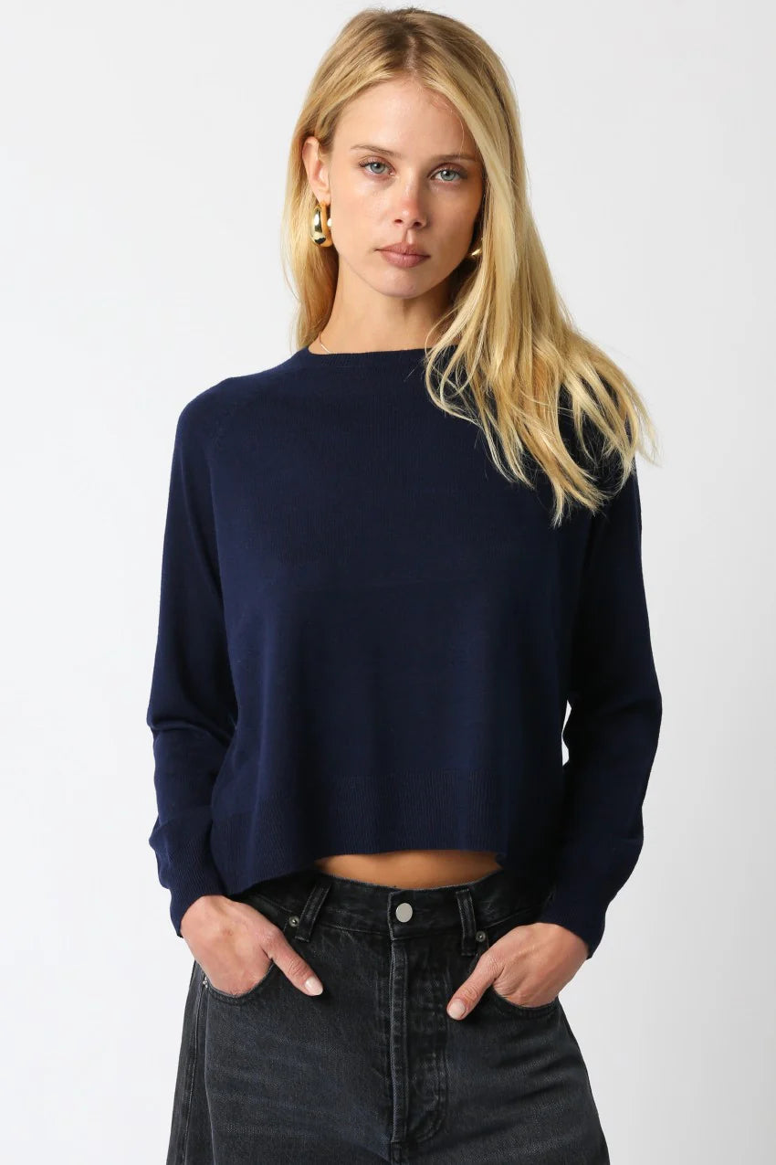 NATALIE SWEATER IN NAVY FRONT VIEW