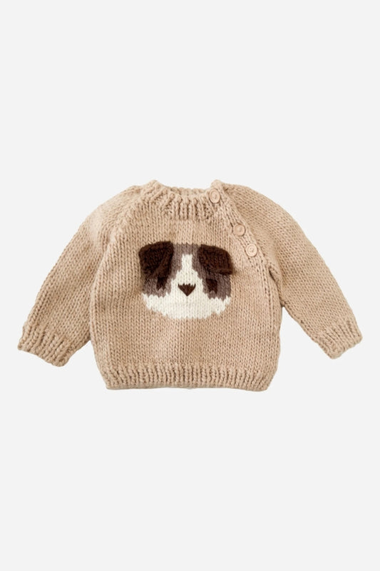 DOG PULLOVER SWEATER IN LATTE FRONT VIEW