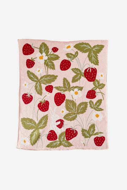 STRAWBERRY BUNNY BLANKET IN BLUSH