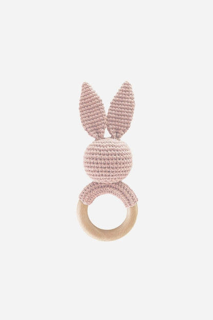 CROCHET RATTLE IN BUNNY BLUSH 