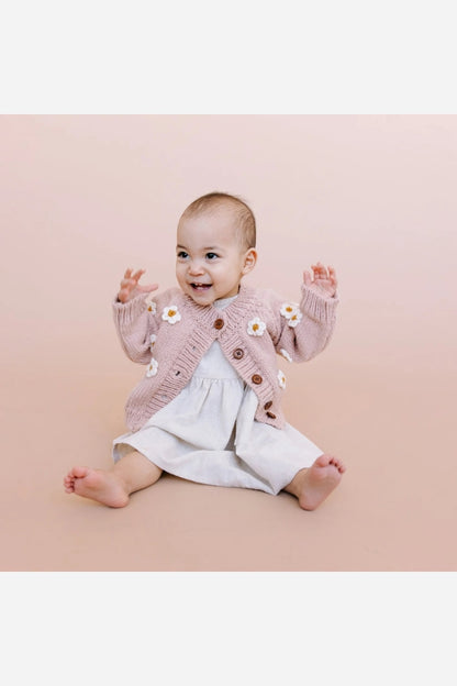 FLOWER SWEATER IN PINK FRONT VIEW