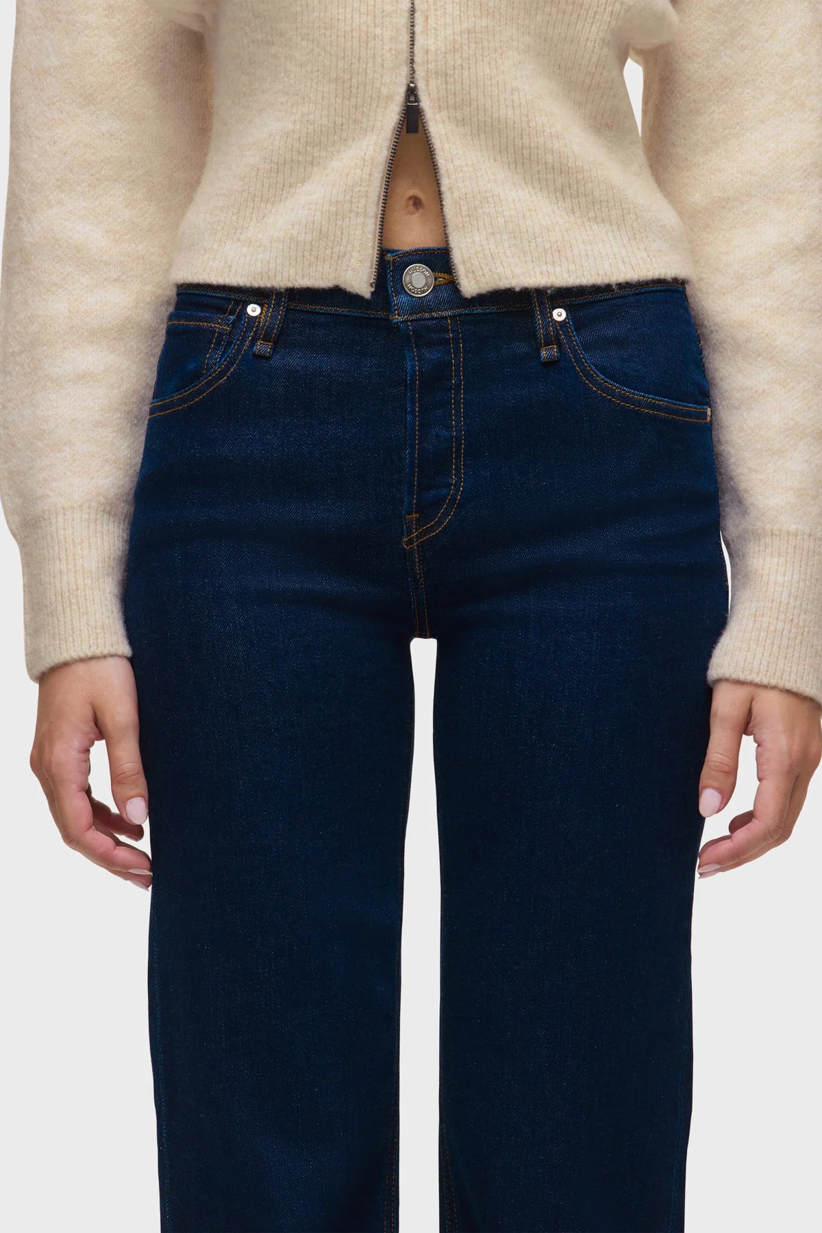 ROSIE HIGH RISE WIDE LEG IN RECHARGE FRONT VIEW CLOSEUP