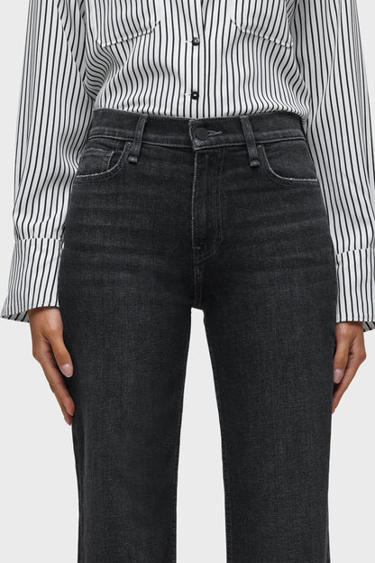 REMI HIGH RISE ANKLE W/ WIDE CUFF IN WASHED BLACK FRONT VIEW CLOSEUP