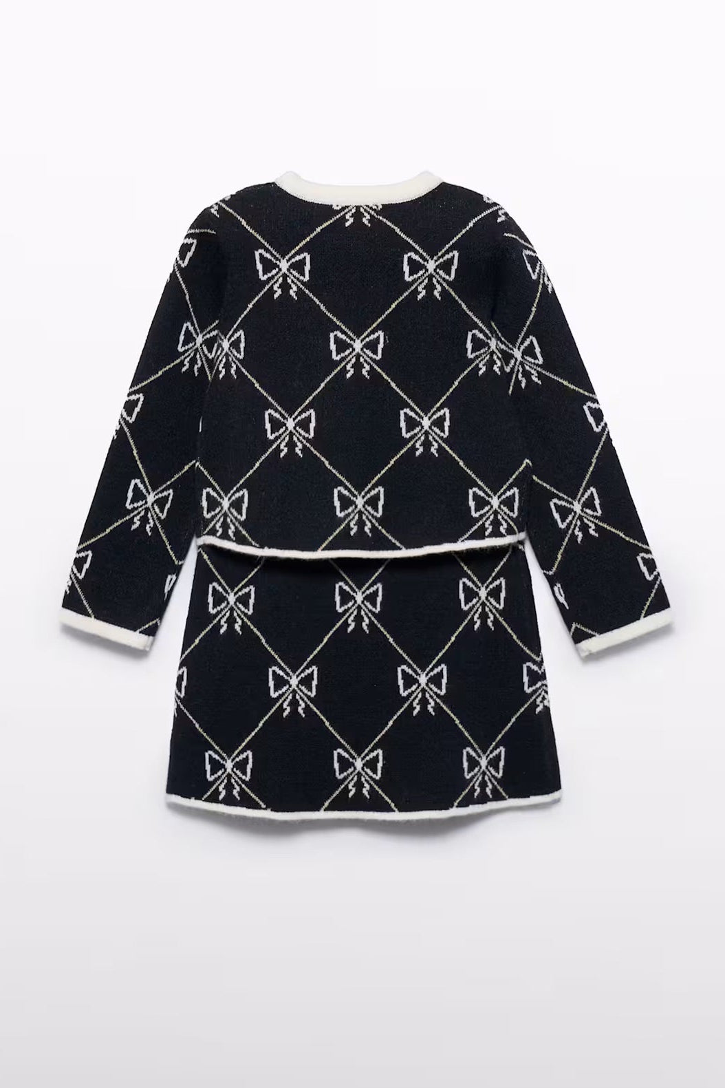 TRICOT SKIRT SET IN BLACK BACK VIEW