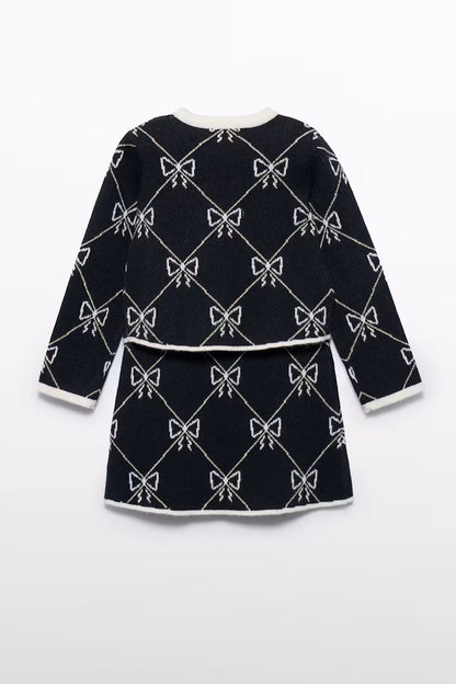 TRICOT SKIRT SET IN BLACK BACK VIEW