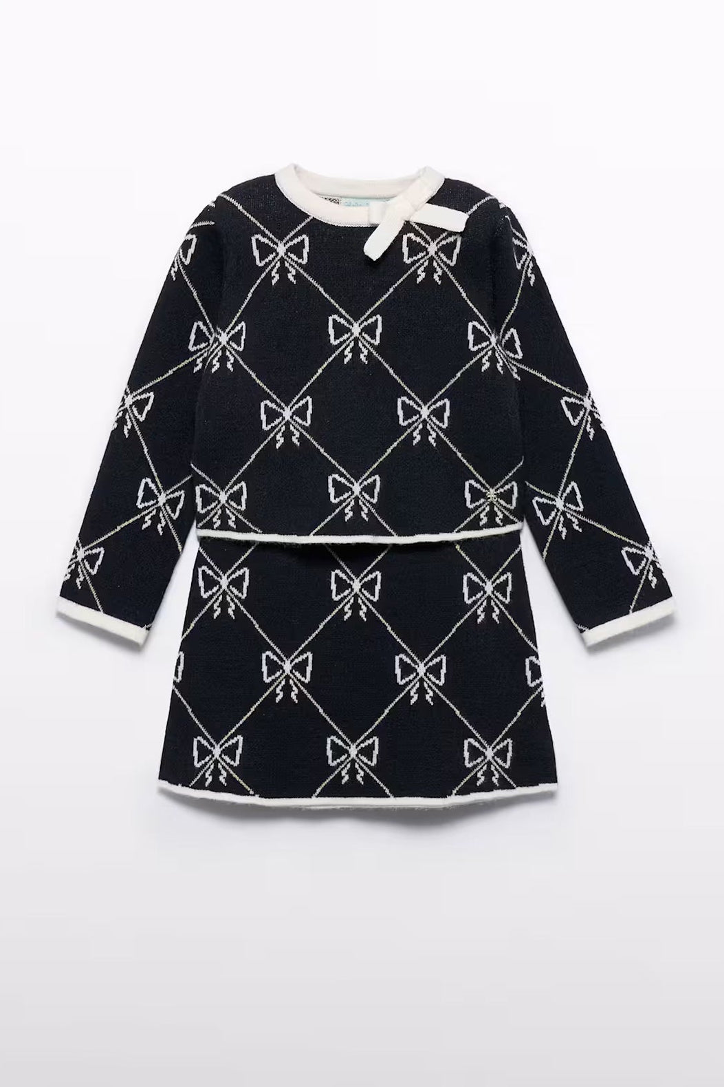 TRICOT SKIRT SET IN BLACK FRONT VIEW