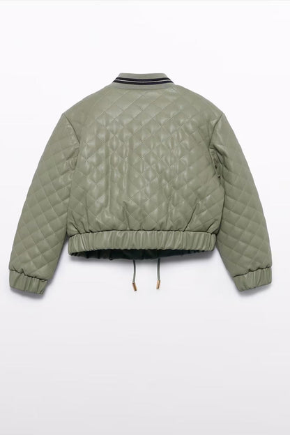 PADDED JACKET IN BAY LEAF BACK VIEW