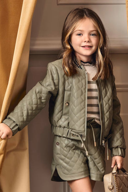 PADDED JACKET IN BAY LEAF FRONT VIEW