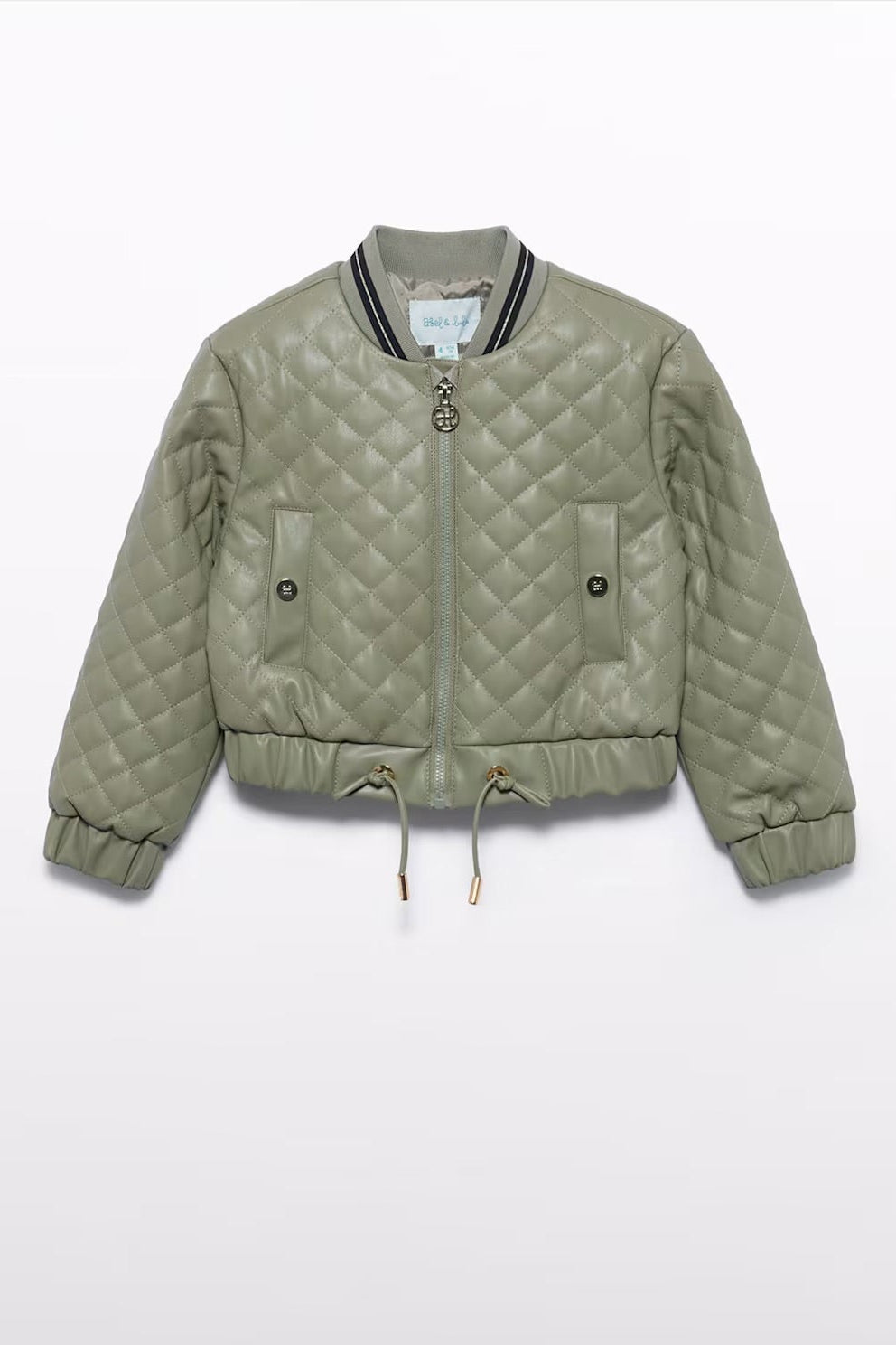 PADDED JACKET IN BAY LEAF FRONT VIEW