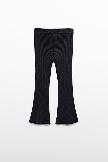TRICOT LEGGINGS IN BLACK BACK VIEW