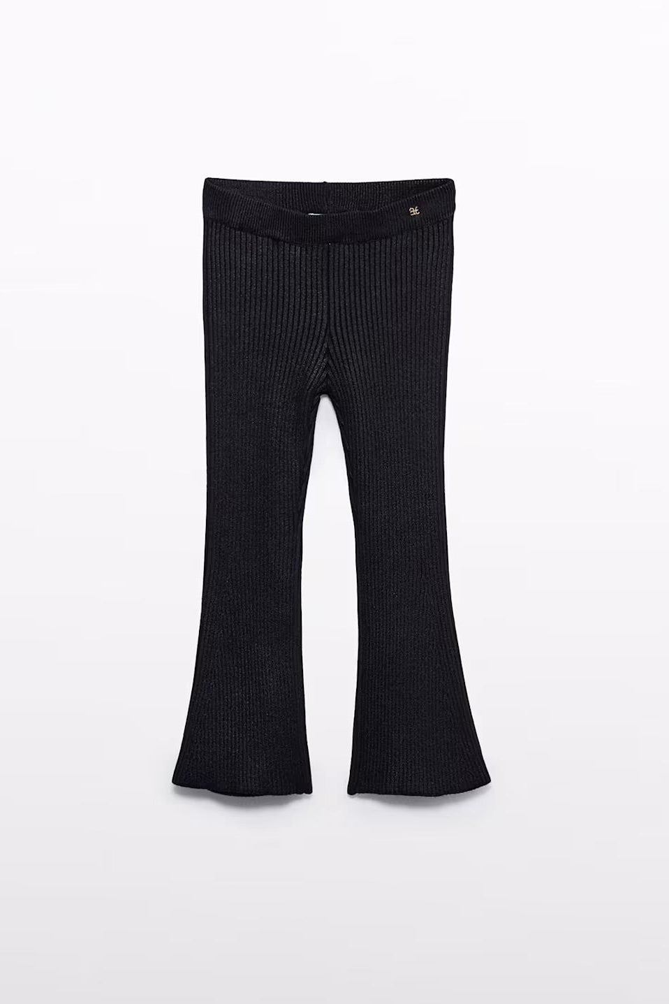 TRICOT LEGGINGS IN BLACK FRONT VIEW 