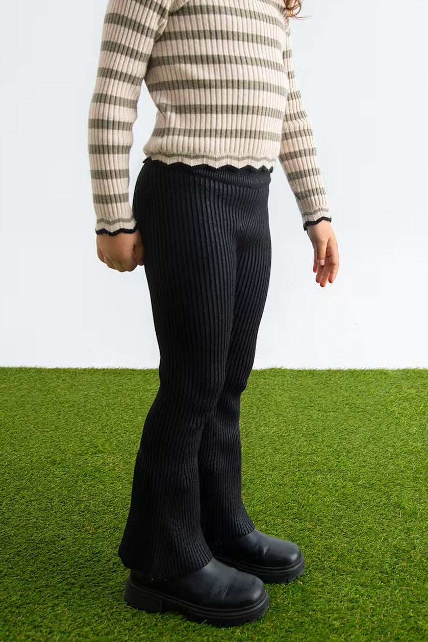 TRICOT LEGGINGS IN BLACK SIDE VIEW