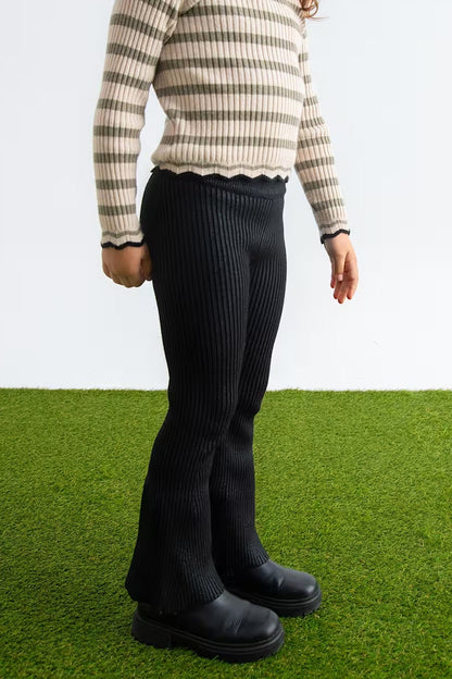 TRICOT LEGGINGS IN BLACK SIDE VIEW