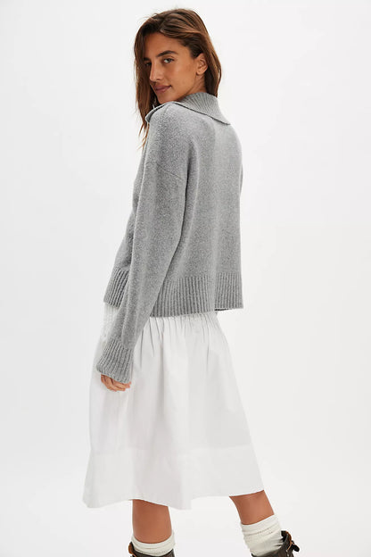  TRADING UP POLO IN GREY HEATHER BACK VIEW