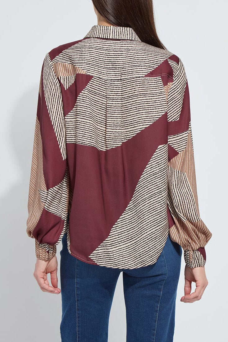 ANISH ELASTIC CUFF SHIRT BLOUSE IN ROBUST COMPOSITION BACK VIEW