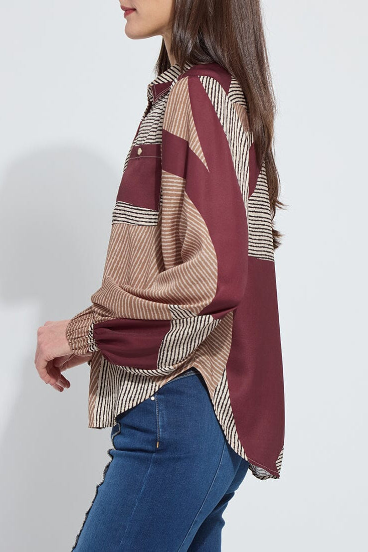 ANISH ELASTIC CUFF SHIRT BLOUSE IN ROBUST COMPOSITION SIDE VIEW