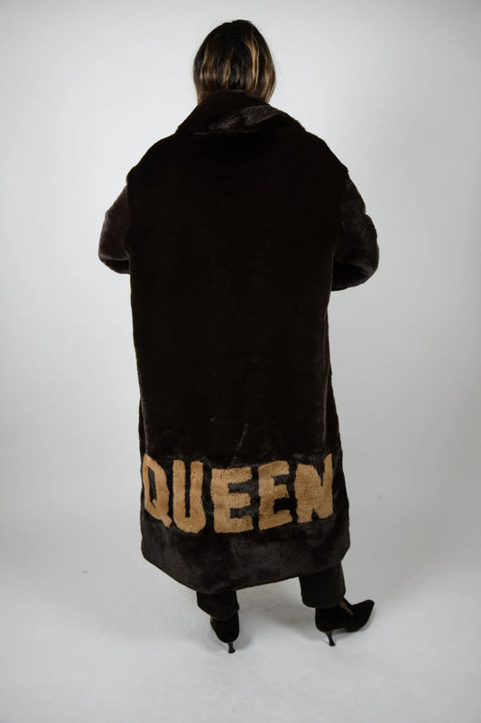 AJAX QUEEN JACKET IN CHOCOLATE BACK VIEW