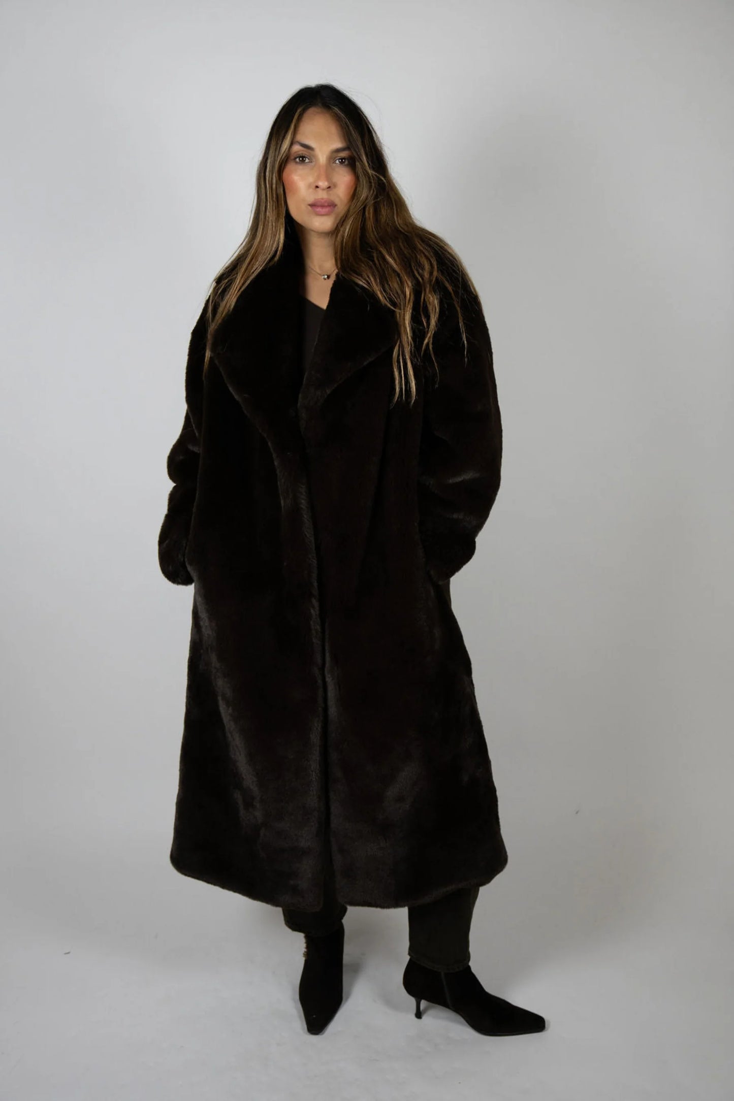 AJAX QUEEN JACKET IN CHOCOLATE FRONT VIEW