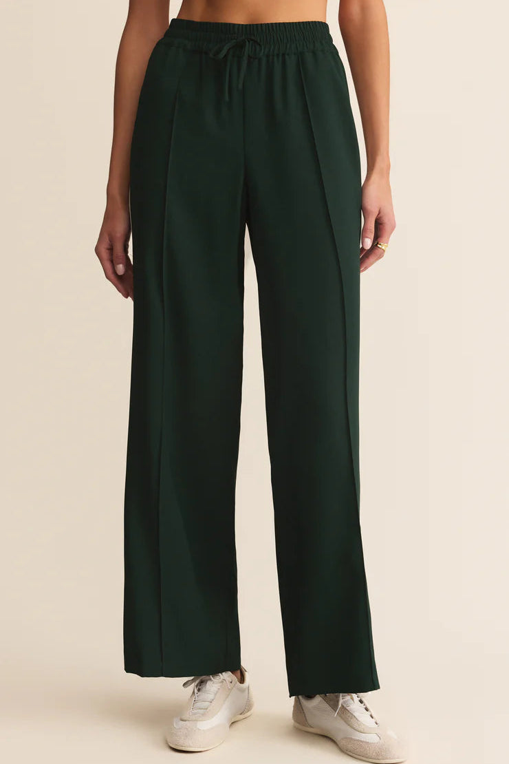 SAUNDER TRACK PANT IN GARLAND GREEN FRONT VIEW