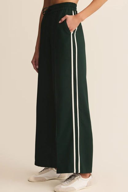 SAUNDER TRACK PANT IN GARLAND GREEN SIDE VIEW
