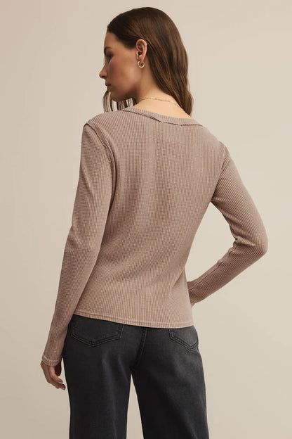 ARLET MINI THERMAL TOP IN DESERT TAN BACK VIEW