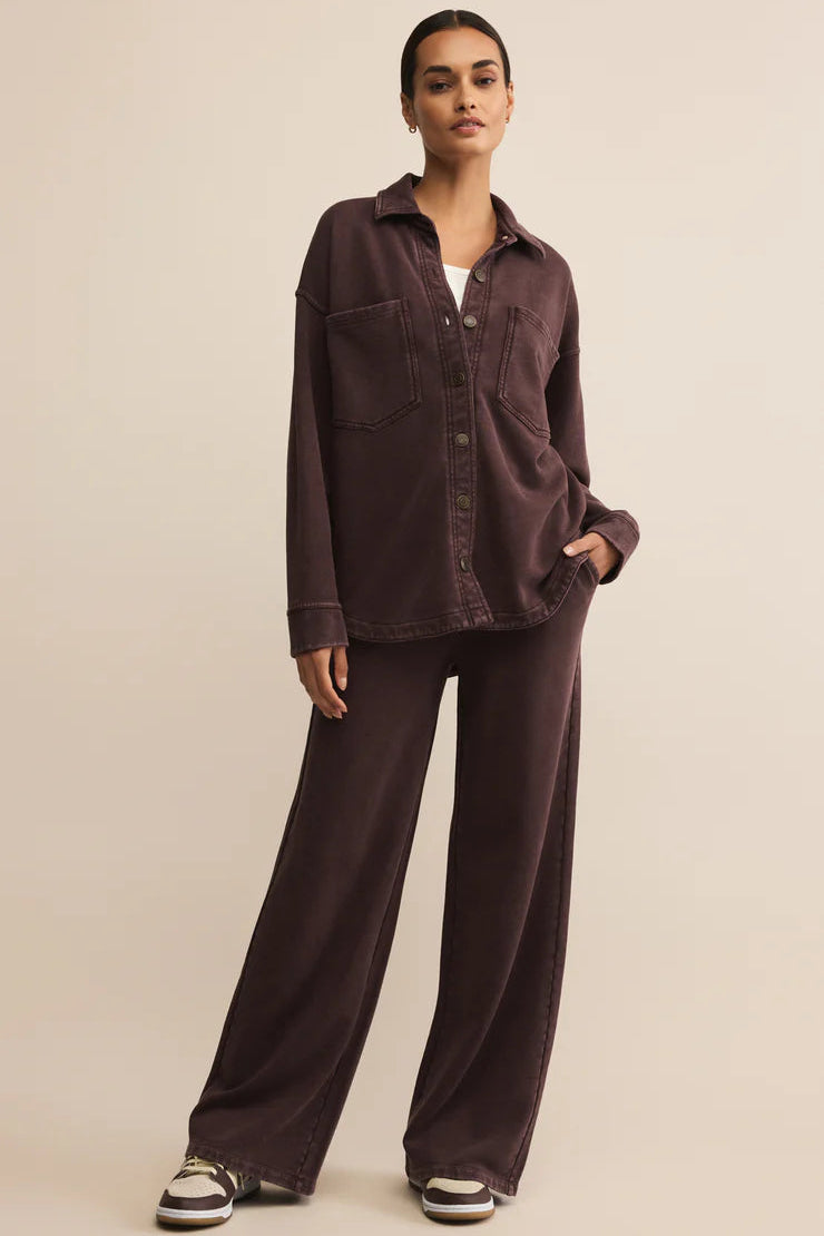 HUNTER KNIT PANT IN CHOCOLATE CHERRY FRONT VIEW