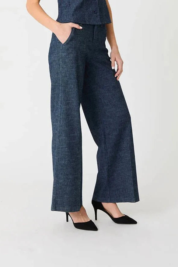 TALLULAH PANT IN INDIGO NIGHT SIDE VIEW