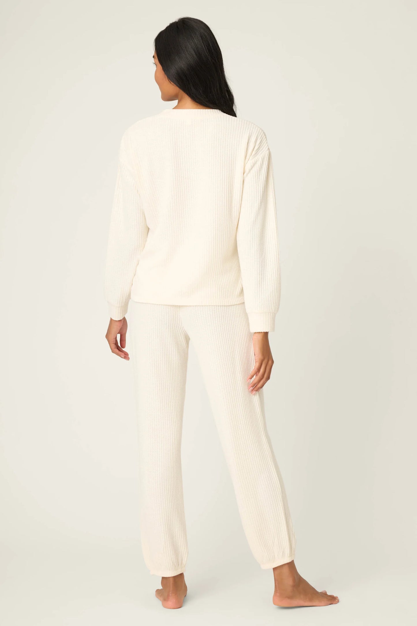 FIRESIDE SPARKLE PJ SET IN NATURAL BACK VIEW