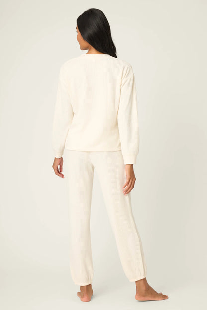 FIRESIDE SPARKLE PJ SET IN NATURAL BACK VIEW