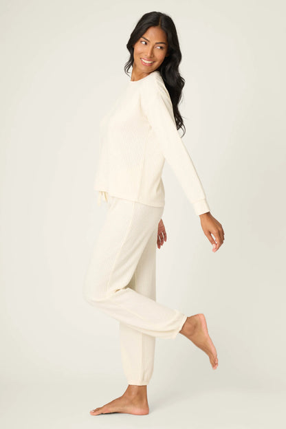 FIRESIDE SPARKLE PJ SET IN NATURAL SIDE VIEW