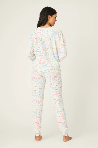 SKI JAMMIE CLASSICS PJ SET IN IVORY BACK VIEW
