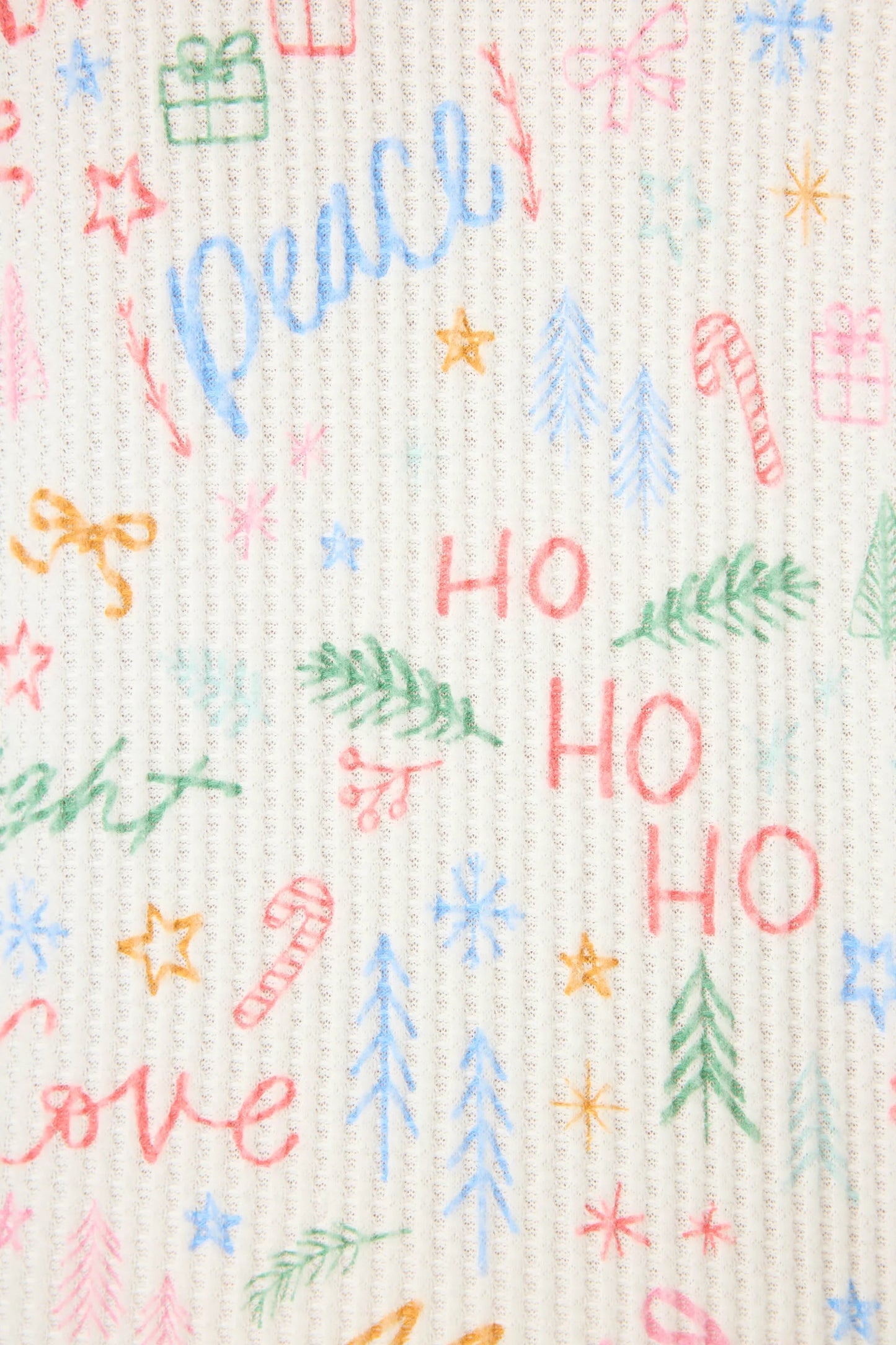 SKI JAMMIE CLASSICS PJ SET IN IVORY DETAIL VIEW