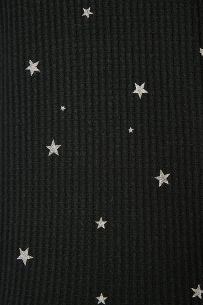 SKI JAMMIE CLASSICS PJ SET IN BLACK DETAIL VIEW