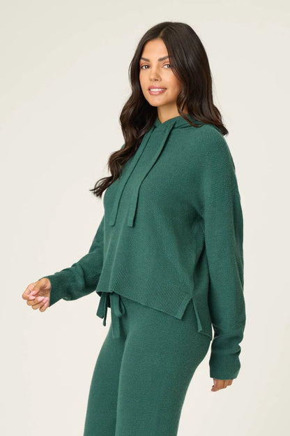 SWEATER WEATHER HOODIE IN DARK FOREST SIDE VIEW