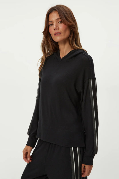 TARYN HOODIE IN BLACK FRONT VIEW