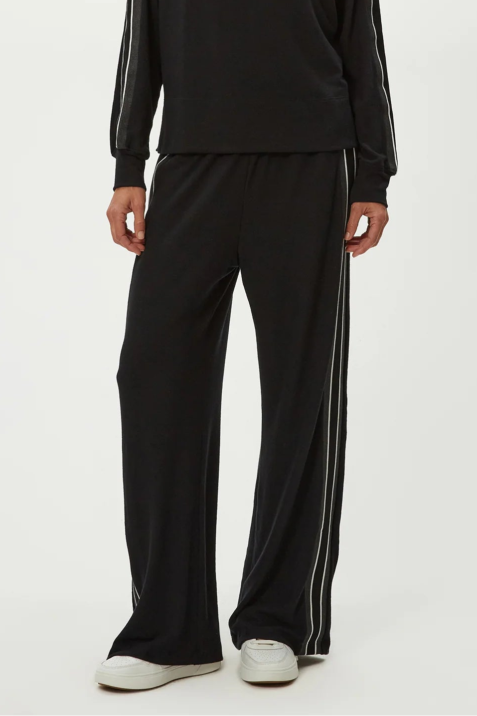 JUDY TRACK PANT IN BLACK FRONT VIEW