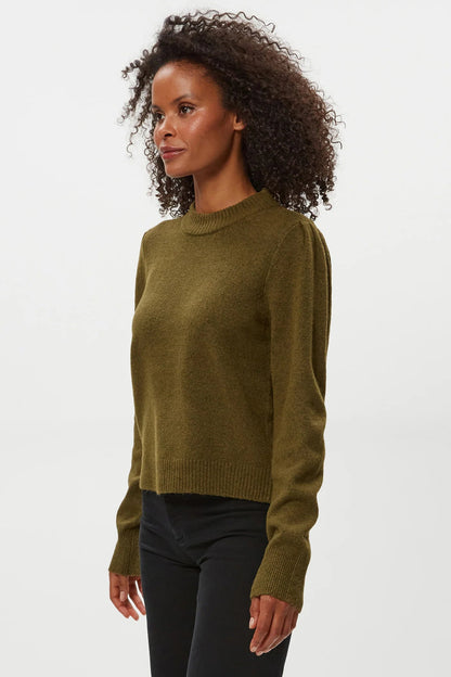 GENOVA PUFF SLEEVE PULLOVER IN TOPIARY SIDE VIEW