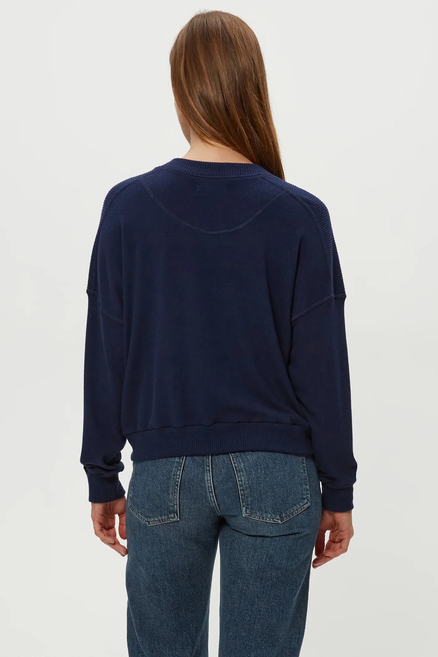MARTY CREW NECK PULLOVER IN NOCTURNAL BACK VIEW