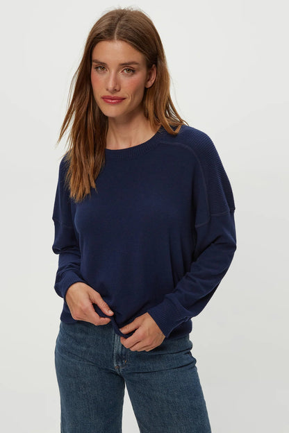 MARTY CREW NECK PULLOVER IN NOCTURNAL FRONT VIEW