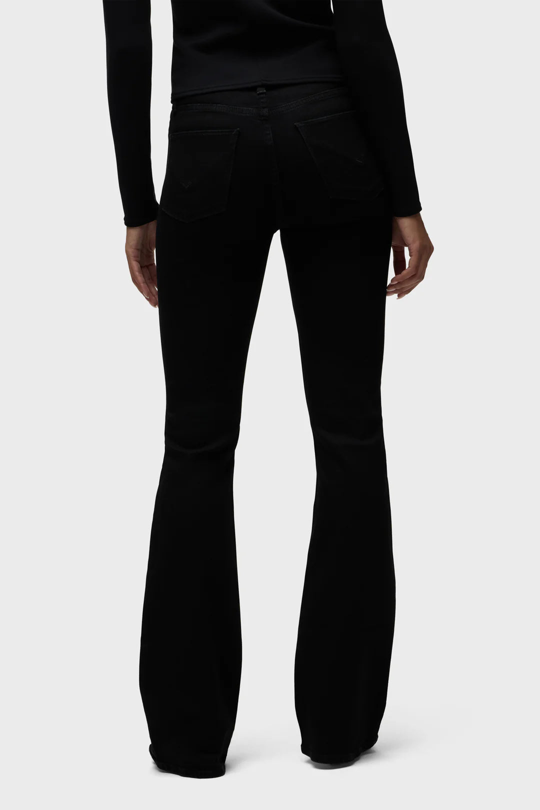 BARBARA HIGH WAIST BOOTCUT IN BLACK BACK VIEW