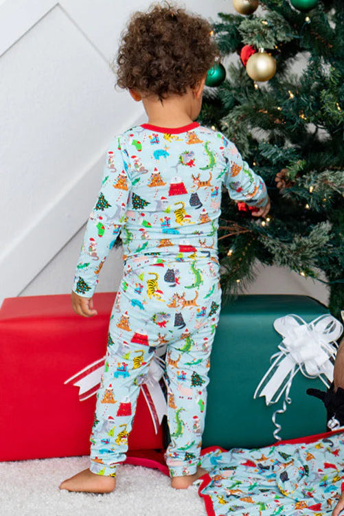 CHRISTMAS PAJAMA SET IN CRACKLING BACK VIEW
