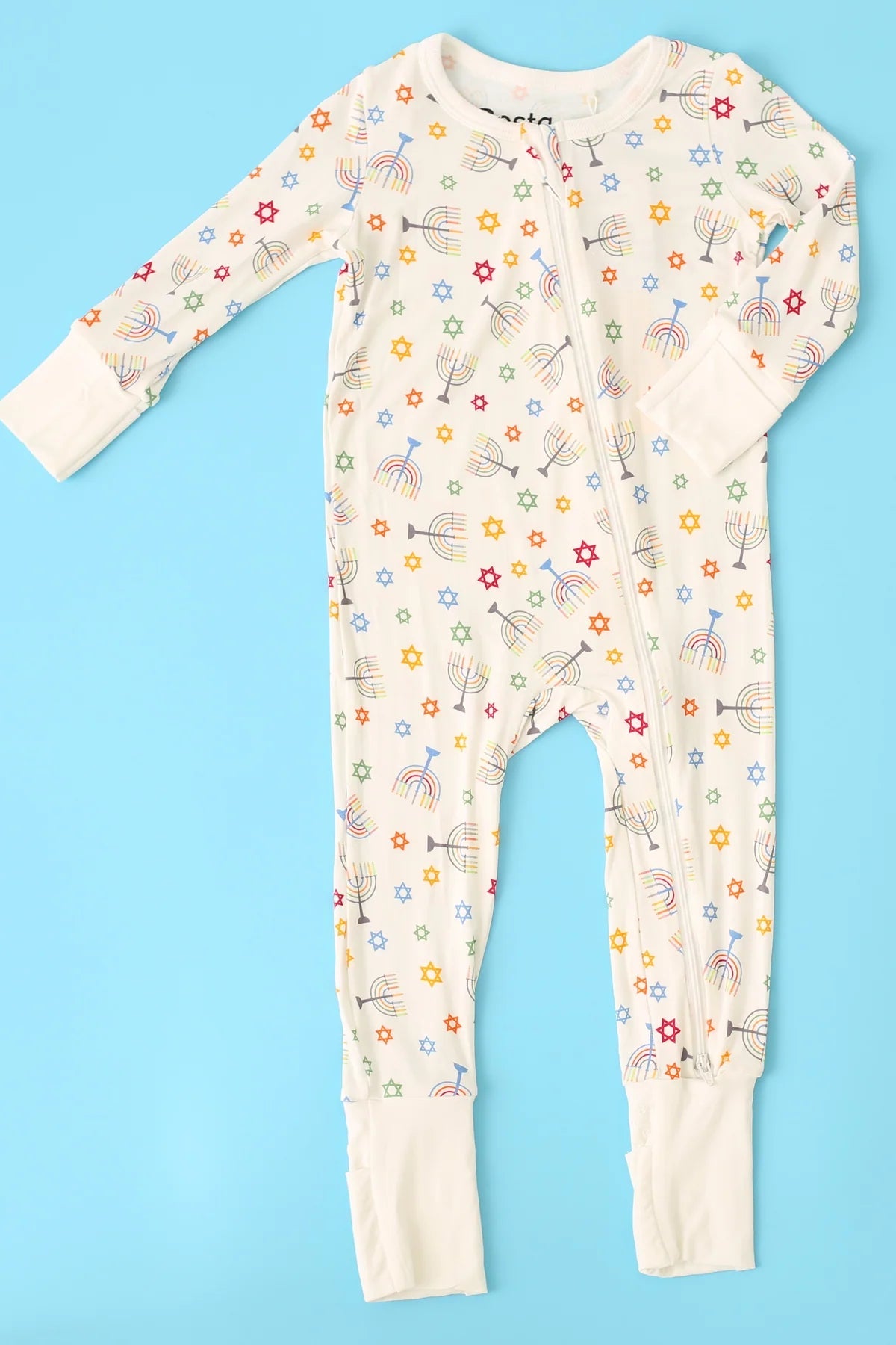 CONVERTIBLE COVERALL IN HAPPY HANUKKAH FRONT VIEW