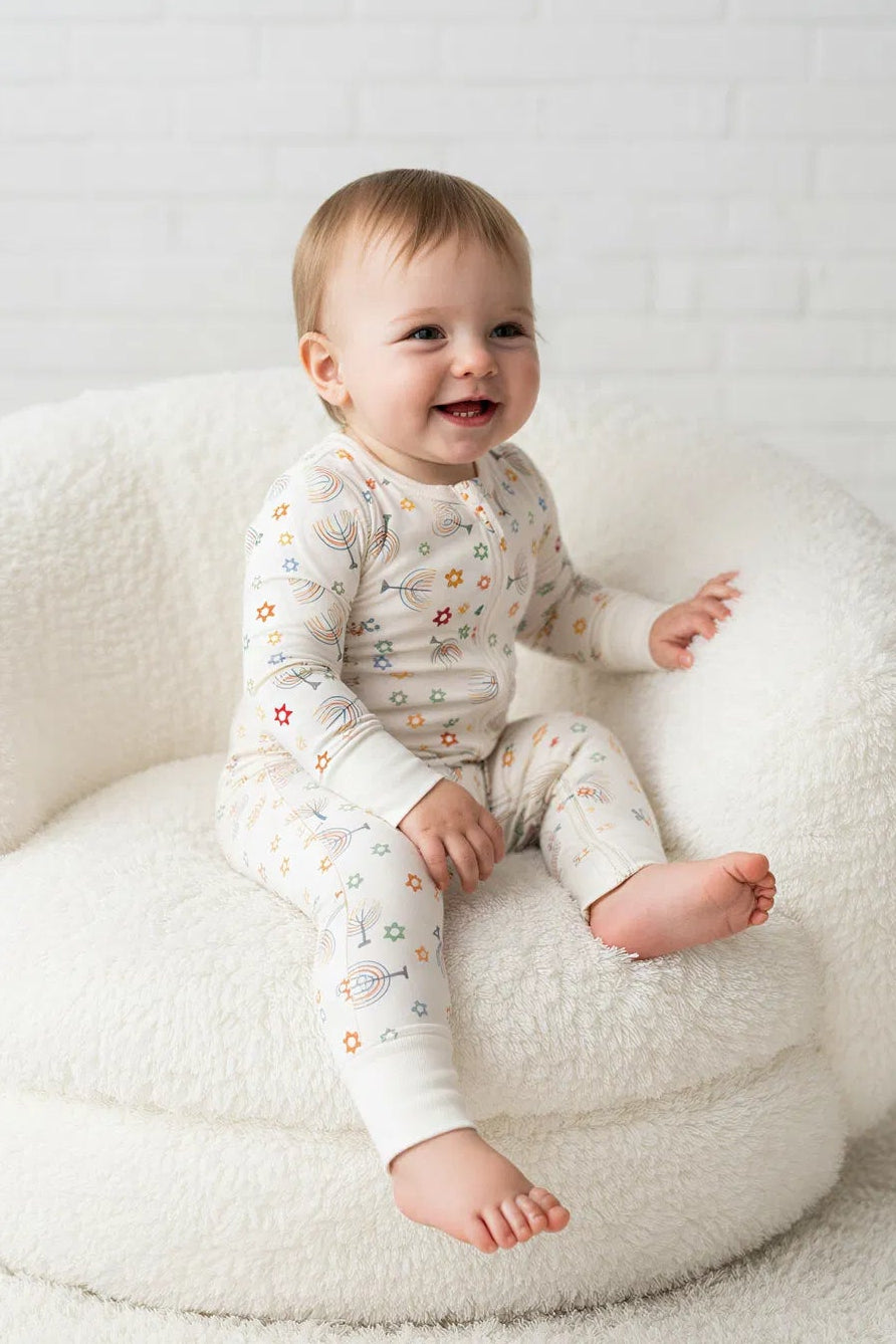 CONVERTIBLE COVERALL IN HAPPY HANUKKAH FRONT VIEW