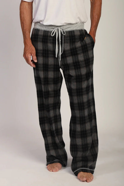 SUMMIT CHECKS FLANNEL PANT IN BLACK AND CHARCOAL FRONT VIEW