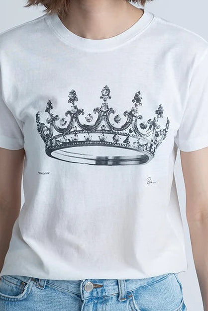 PRINCESS MUSHIE TEE IN WORN WHITE FRONT VIEW