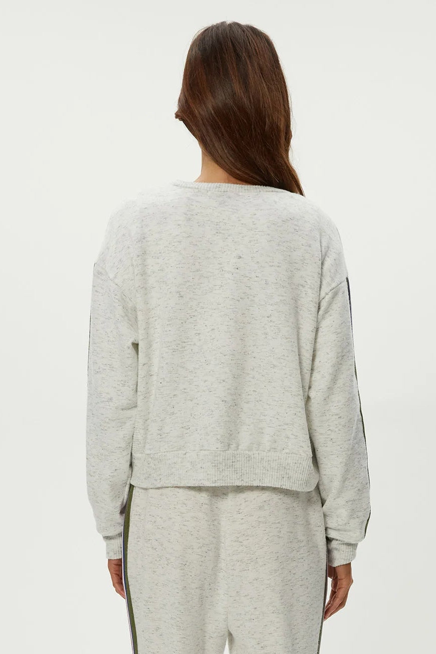 CARRIE CREW NECK SWEATSHIRT IN CHALK BACK VIEW